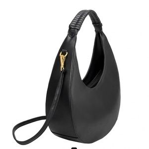 Black Vegan Leather Shoulder Bag